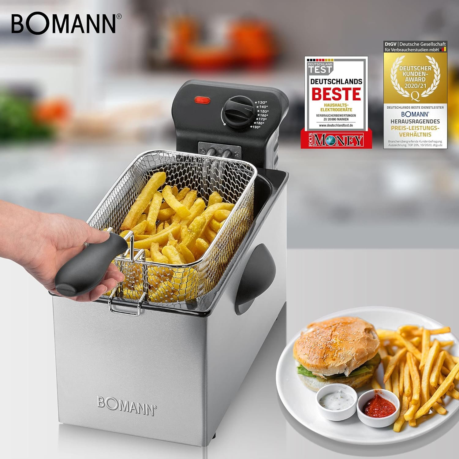 Friteuse Inox 3L 2000W Bomann FR 2264 CB