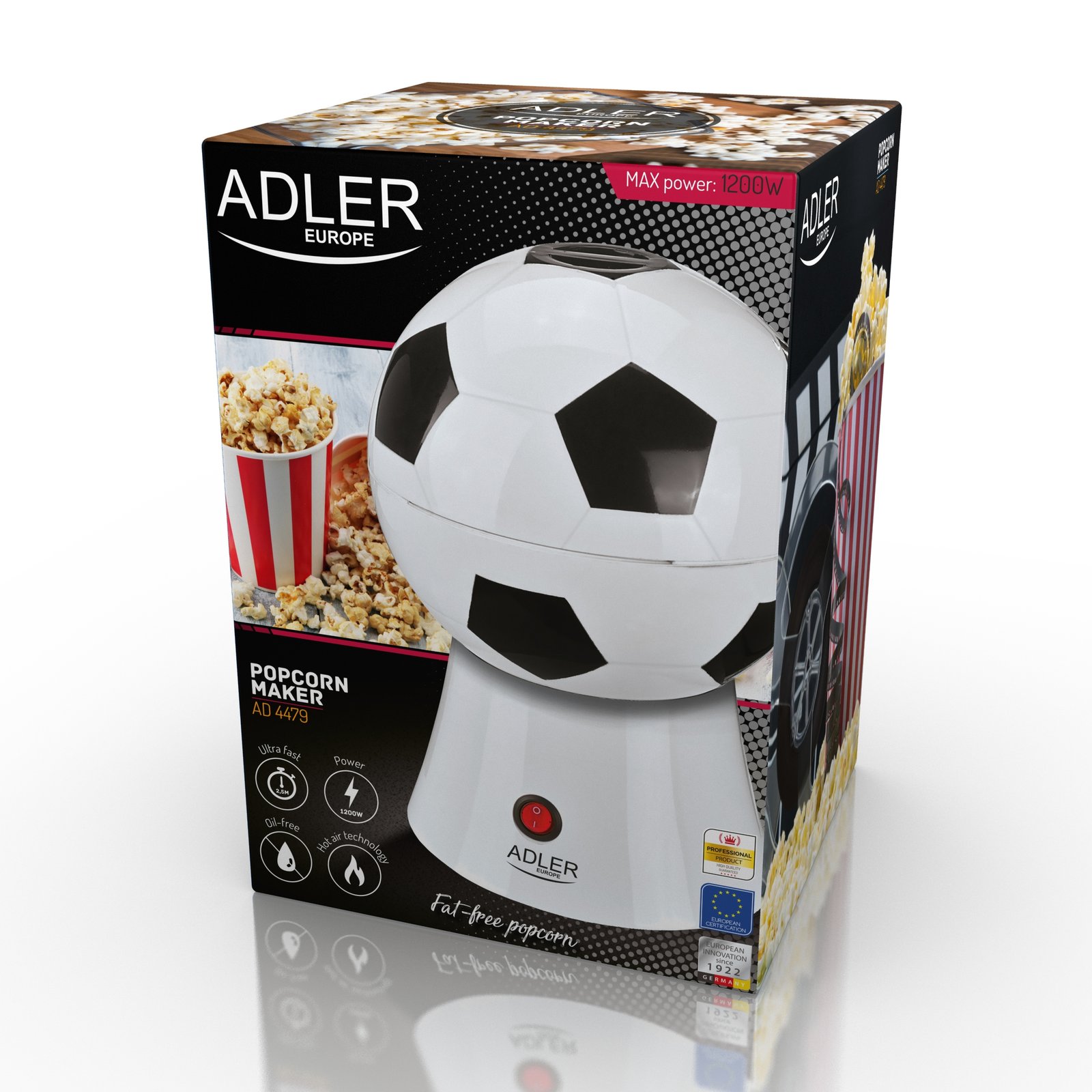 Machine À Pop-Corn Air, Forme Ballon, 1200W,Adler Europe AD 4479 – Image 2