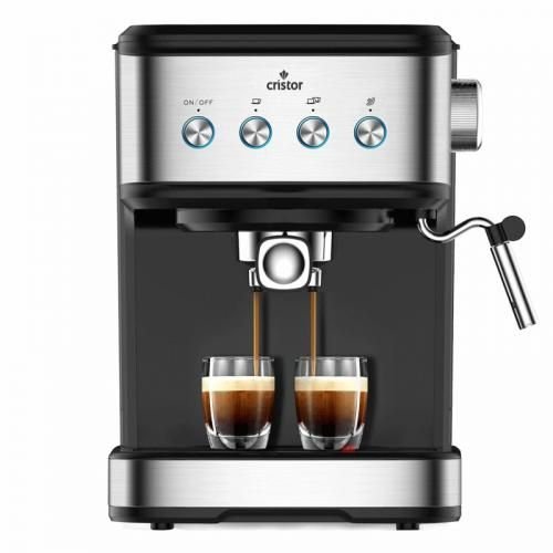 Machine A Café 3 en 1 Capsules et Café moulu 20 BARS 1100W Inox CRISTOR