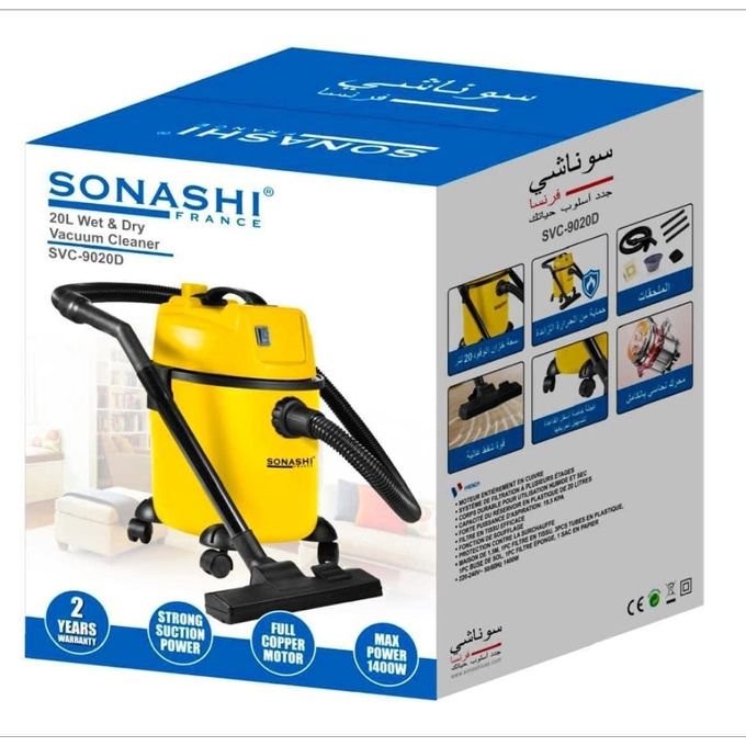 Sonashi Aspirateur secs et humides 1400 W-20L SVC-9020D
