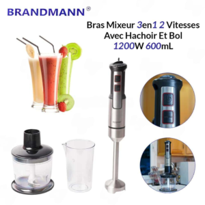 Bras Mixeur inox 3 en 1 - 1200W Brandmann