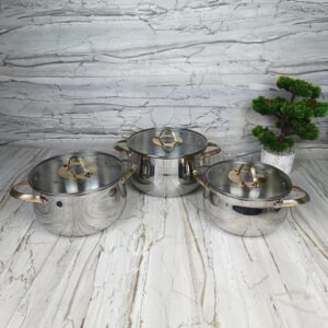 Série 3 Marmites Luxe En INOX Alsie