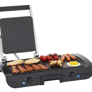 Planche a Grille et Panineuse inox 2 en 1 - 1500W Multismart