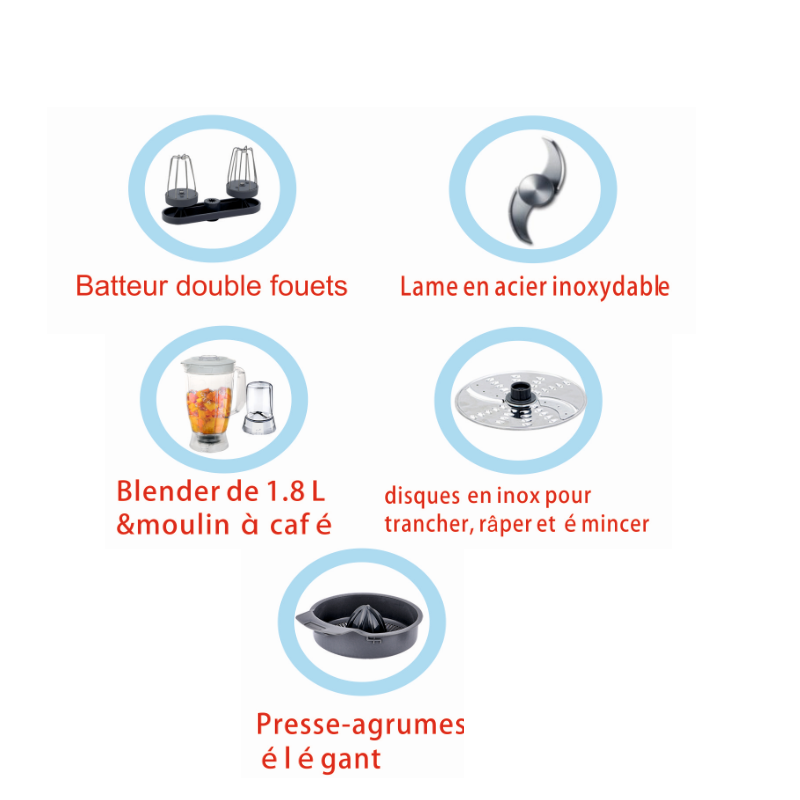 Robot Multifonction – 25 Fonctions – 800 W – 25F – Blanc Robuste – Image 3