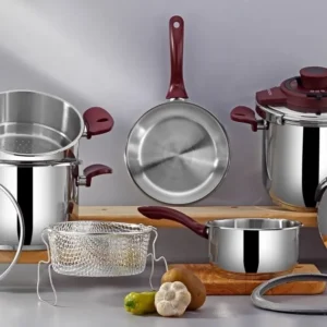 Cocotte 10 Pcs Bonera 6L + 8L En Inox 18/10 Rouge